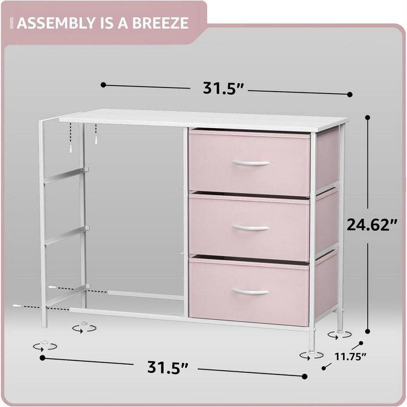 Sorbus 6 Drawers Dresser- Storage Unit with Steel Frame, Wood Top, Fabric Bins - for Bedroom, Closet, Office and more