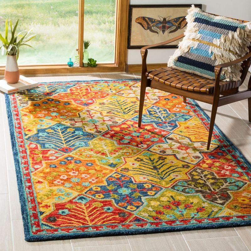 Aspen APN514 Hand Tufted Area Rug - Blue/Orange - 4' X 6' - Safavieh.