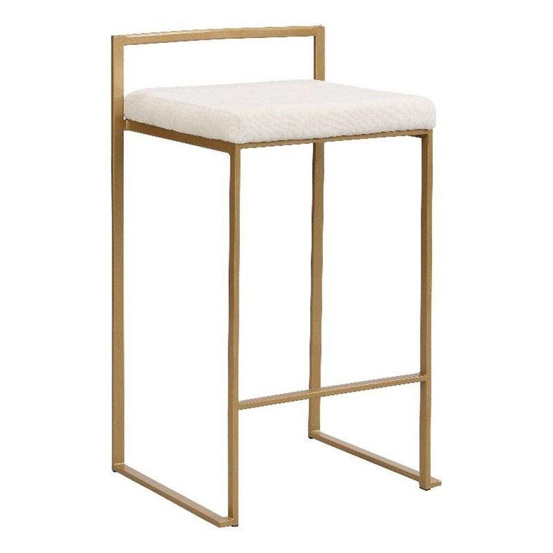 Carolina Living Lucien 25.25" Upholstered Counter Stool - Gold - Cream Upholstery