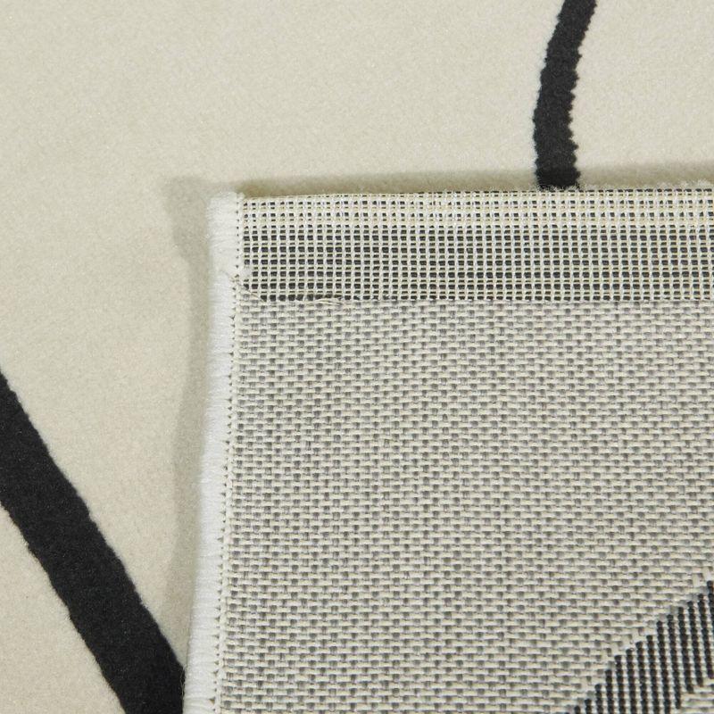 3'11"x5'7" Hockey Time Kids' Rug Cream/Black - Balta Rugs: Kids Area Rug, Hockey Rink Design, Bedroom Decor