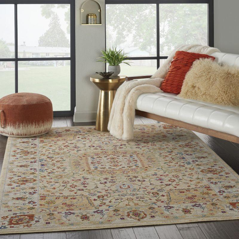 Nourison Majestic MST03 Beige/Red Indoor Area Rug - 5'6 x 8'