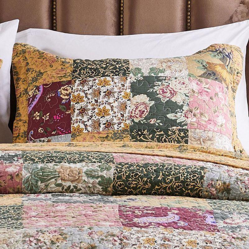 Antique Chic Multicolor Cotton King Pillow Sham