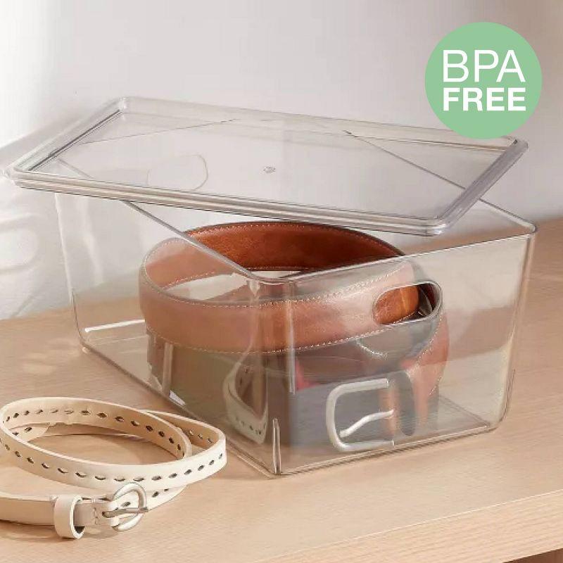 4L Stacking Clear Bin with Lid - Brightroom™: PET, Lidded, Stackable, Universal Storage, 10.15"x6.81"x4.52"