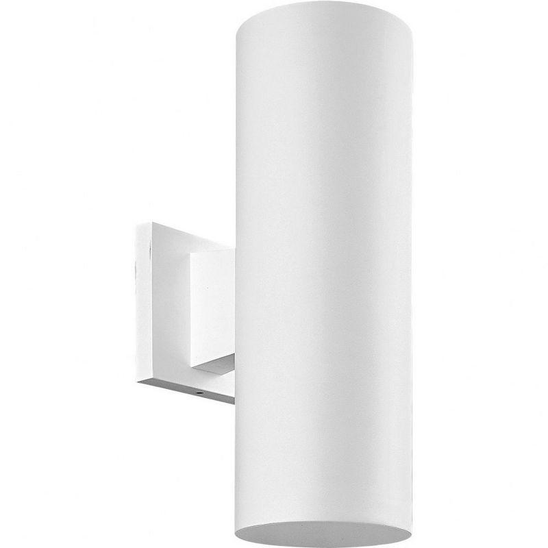 Progress Lighting, Cylinder Collection, 2-Light Wall Light, White Finish, Polycarbonate Material