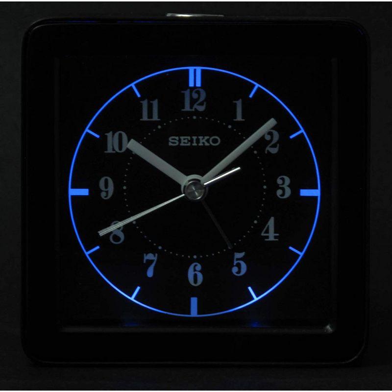 Seiko 3.54" Black and Gold Quartz Alarm Clock