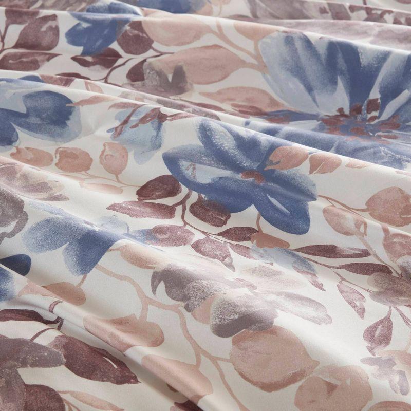 Madison Park Twin Willow Floral Comforter Set with Bed Sheet Blue