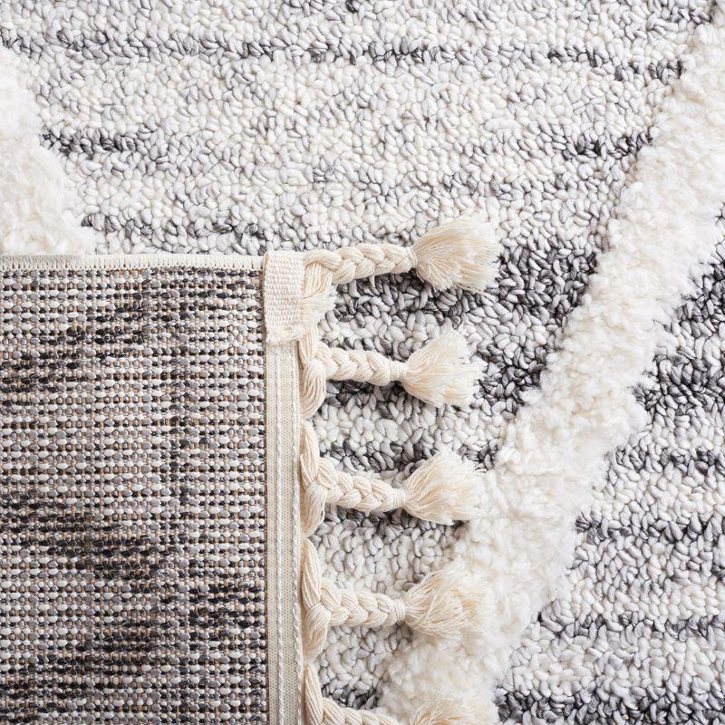 Moroccan Tassel Shag MTS642 Power Loomed Area Rug - Gray/Ivory - 8'x10' - Safavieh.