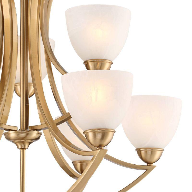 Milbury Soft Gold 30" Two-Tiered White Glass Chandelier