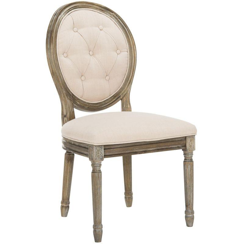 Holloway Tufted Oval Side Chair (Set of 2) - FOX6235 - Beige - Safavieh Couture