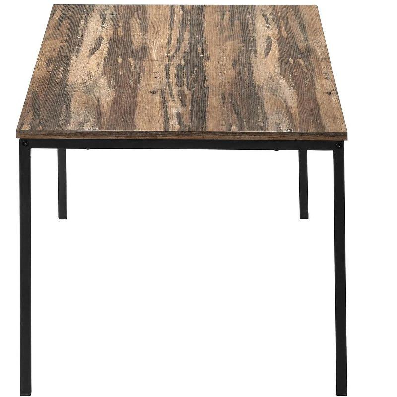 Monarch Specialties Table Set 3pcs Set Coffee End Black Metal Brown Reclaimed Laminate Contemporary Modern