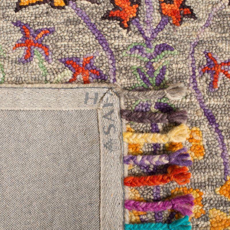Blossom BLM453 Hand Tufted Indoor Area Rug - Grey/Multi - 6'x6' - Safavieh