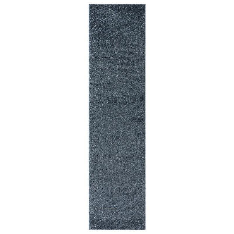 Luxe Weavers Modern Geometric Wave Blue 9x12 Area Rug