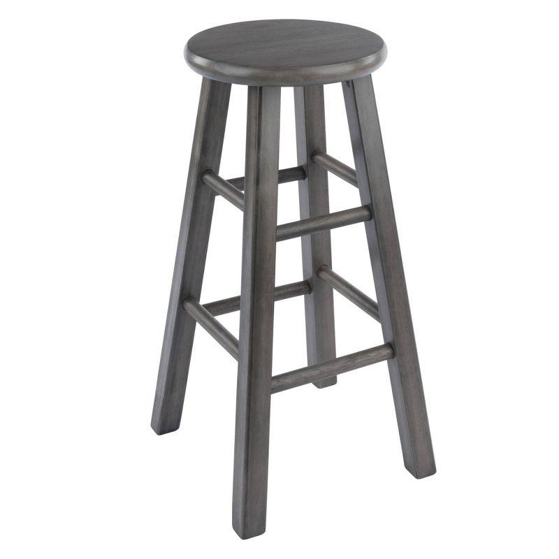 Rustic Gray 24" Solid Wood Backless Counter Stool