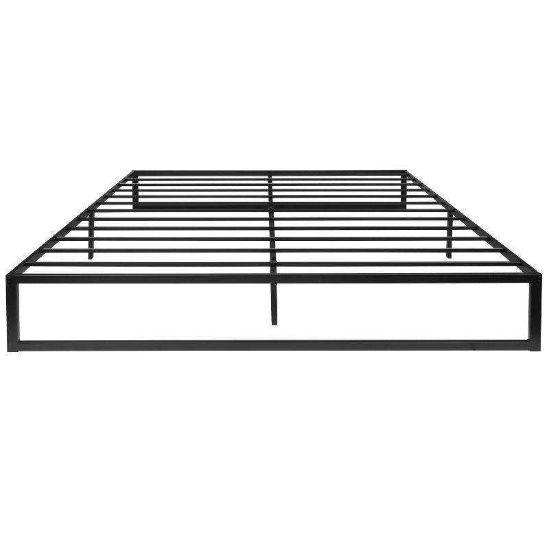 Black King Metal Platform Bed Frame with Slats