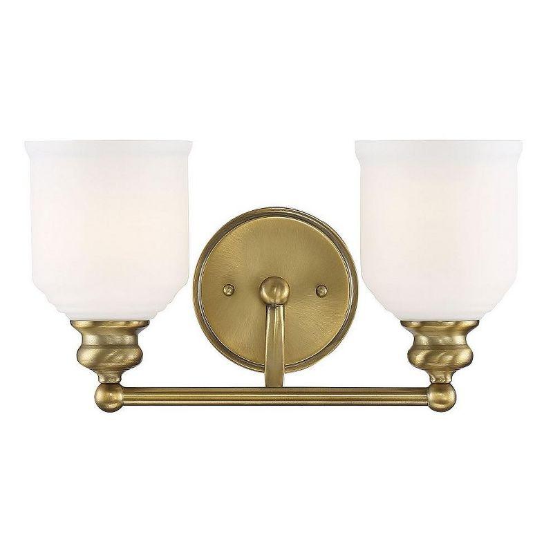 Savoy House Melrose 2 - Light Vanity in  Warm Brass