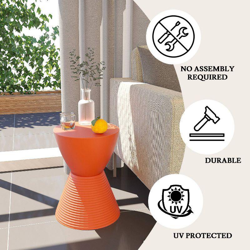 AllModern Durant Reversible Drum End Table with Storage – No Assembly Lightweight Accent Side Table for Indoor & Outdoor Use