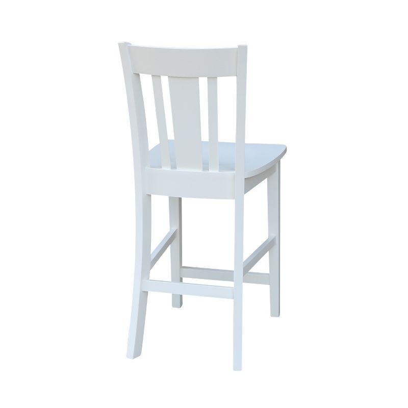 24" San Remo Counter Height Barstool Off White - International Concepts: Solid Wood, Slat Back