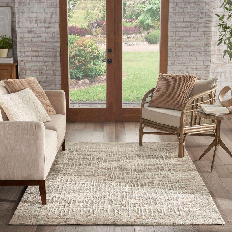 Nourison Vail Rustic Texture Indoor Area Rug Beige Multi 5'3" x 7'3"