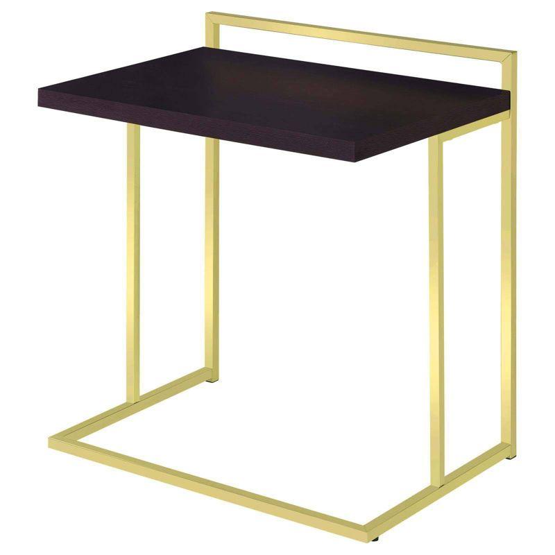 Coaster Dani Modern Rectangular Wood Side Table with Metal Base