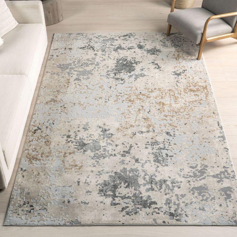 Nuloom Chastin Abstract 6 Square Indoor Area Rug for Living Room Bedroom Dining Room Kitchen, Beige/Grey