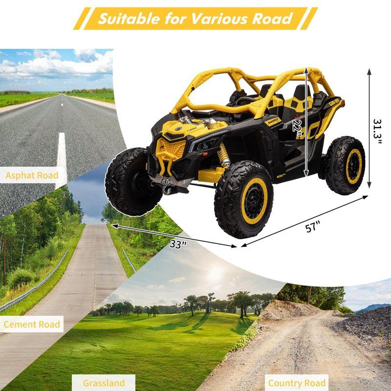 2 Seats Ride on UTV with Remote Control for Kids, 2 * 24V Batteries 4 * 200W Motors Licensed by CAN-AM UTV