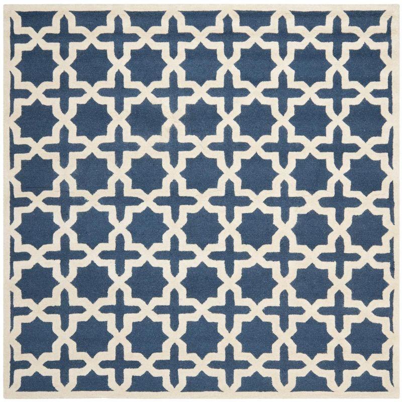 Cambridge CAM125 Tufted Indoor Area Rug - Navy Blue/Ivory - 8'x8' - Safavieh