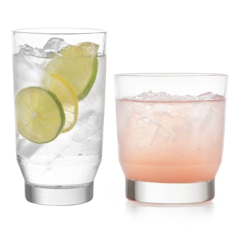 Merida Clear Glass Tumbler and Rocks Set, 8-Piece