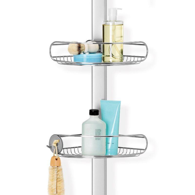 Stainless Steel Adjustable Tension Pole Shower Caddy