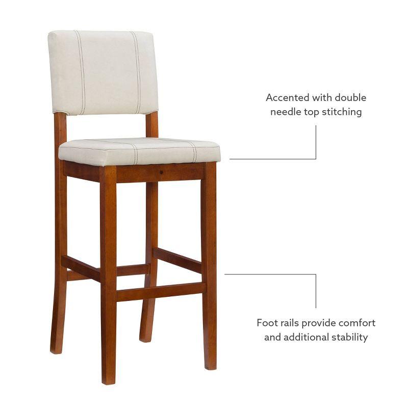 Milano Padded Barstool Upholstered Seat & Back - Linon