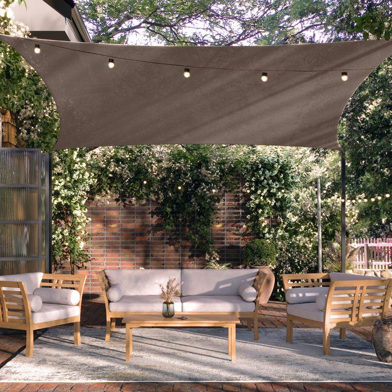 Pure Garden Sun Shade Canopy - 10x13ft Curved Rectangle Sun Shade Sail with UV Protection - Sun Shades Outdoor Patio or Pool Canopy - Sunshades for Patio, Yard, Deck or Outdoor Activities by Pure Garden