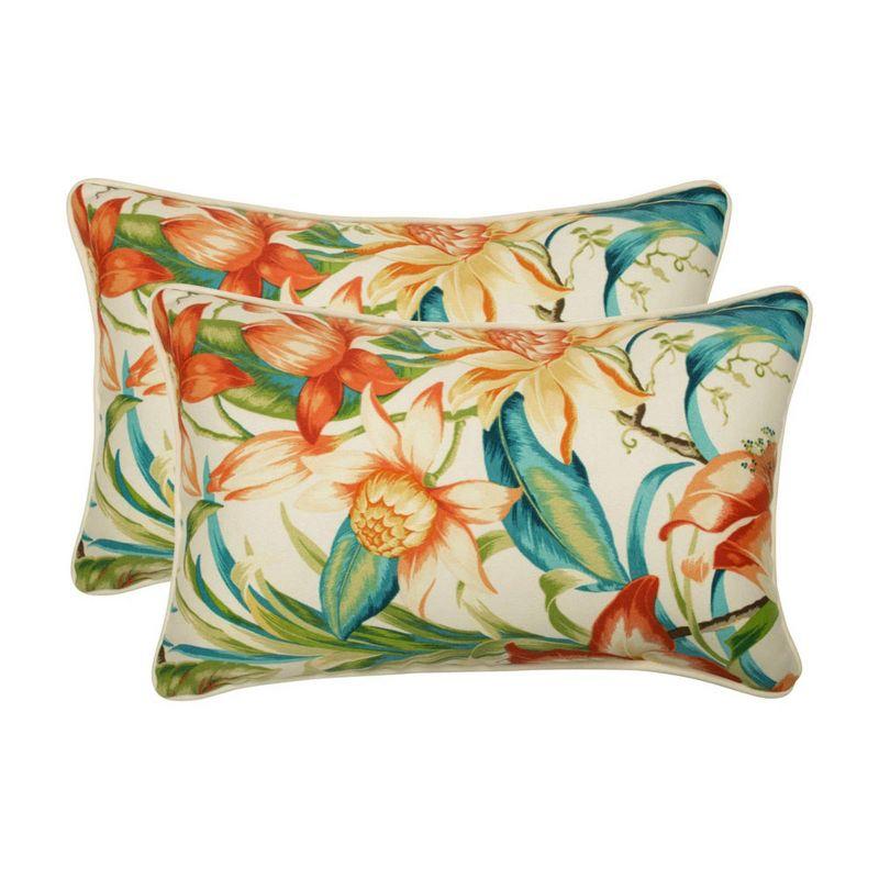 Floral Indoor/Outdoor Reversible Throw Pillow