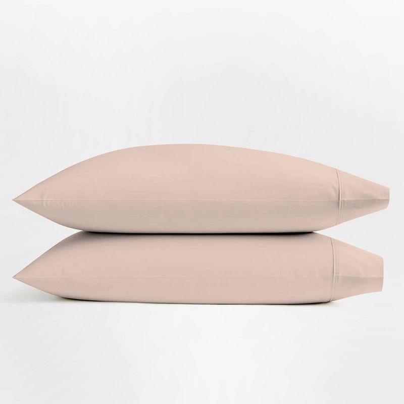 Blush Cotton Percale Standard Pillowcases, 400 Thread Count