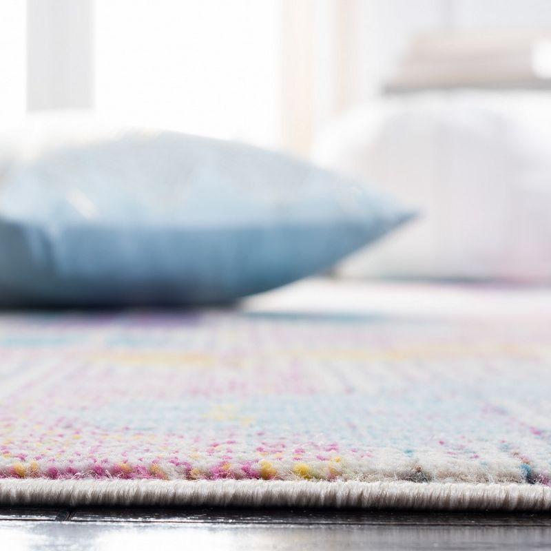 Lillian LLN375 Power Loomed Accent Rug - Pink/Turquoise - 3'x3' - Safavieh