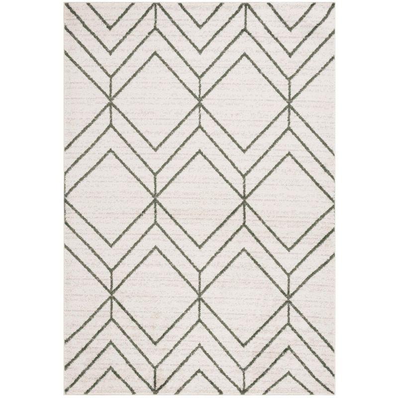 Adirondack ADR241 Machine Made Indoor Area Rug - Ivory/Dark Green - 5'-1"x7'-6" - Safavieh