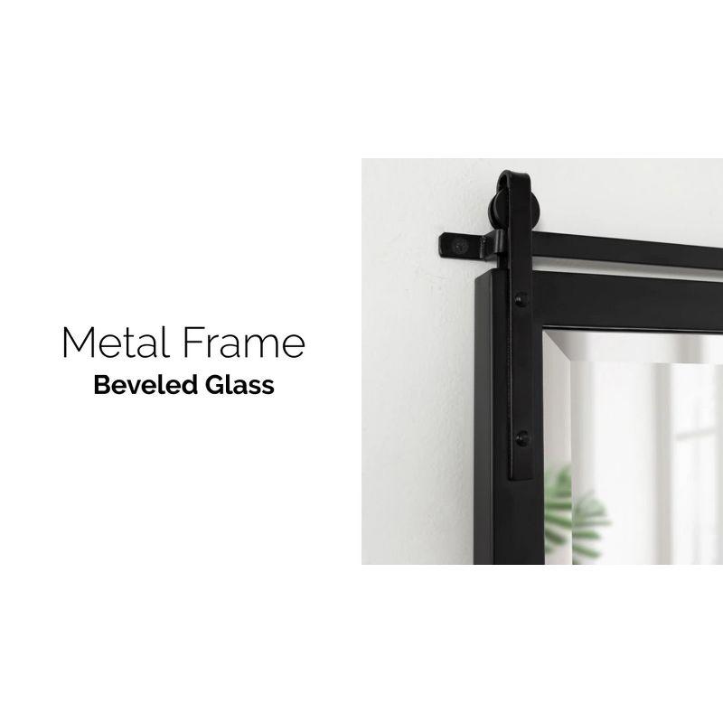 Chadbolt Black Rectangular Wall Mirror with Iron Bracket