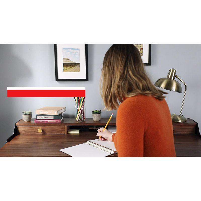 Harvey Mid-Century Modern Walnut Desk with Black and Gold Accents