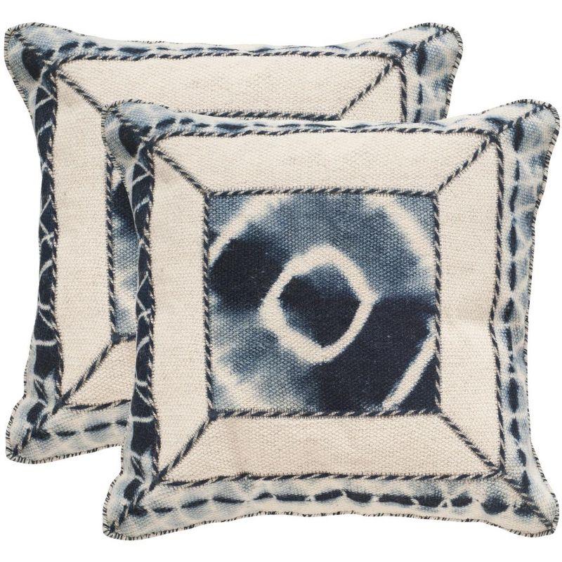 Safavieh Dip Dye Embroidered Feather Throw Pillow (Set of 2)