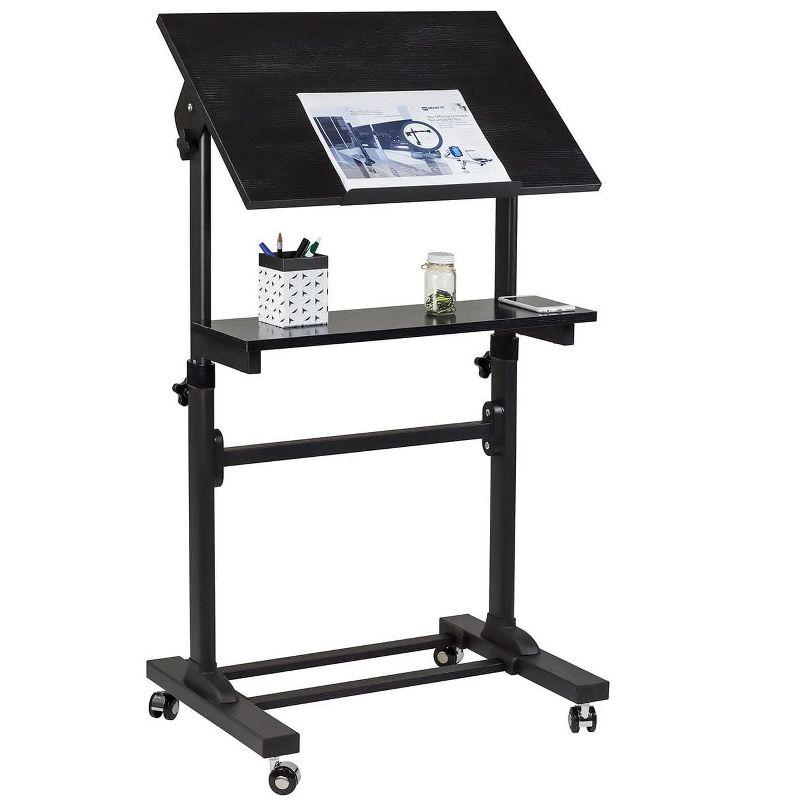 Mount-It! Height Adjustable Mobile Stand Up Desk, Portable Podium and Presentation Lectern