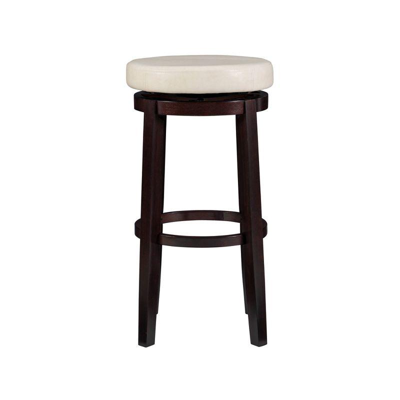 Maya Faux Leather Swivel Backless Barstool White - Linon