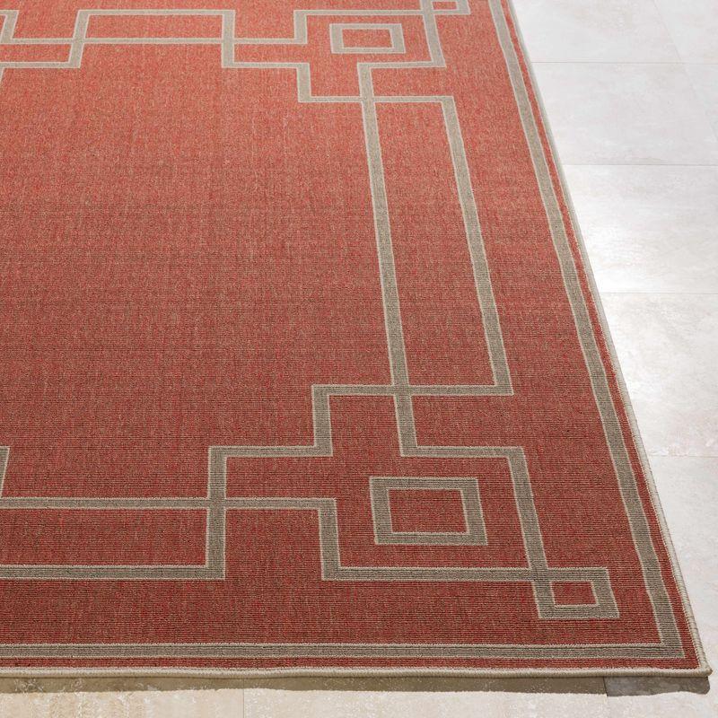 Amherst Machine Woven Geometric Rust Red Area Rug