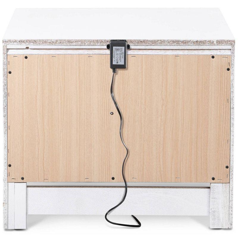 Edmond 1 Drawer Nightstand with USB White - ClickDecor