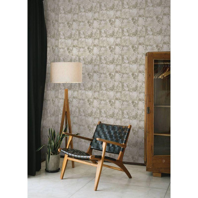 Brewster Peel and Stick 1pc Wallpaper Metal Sheet Silver