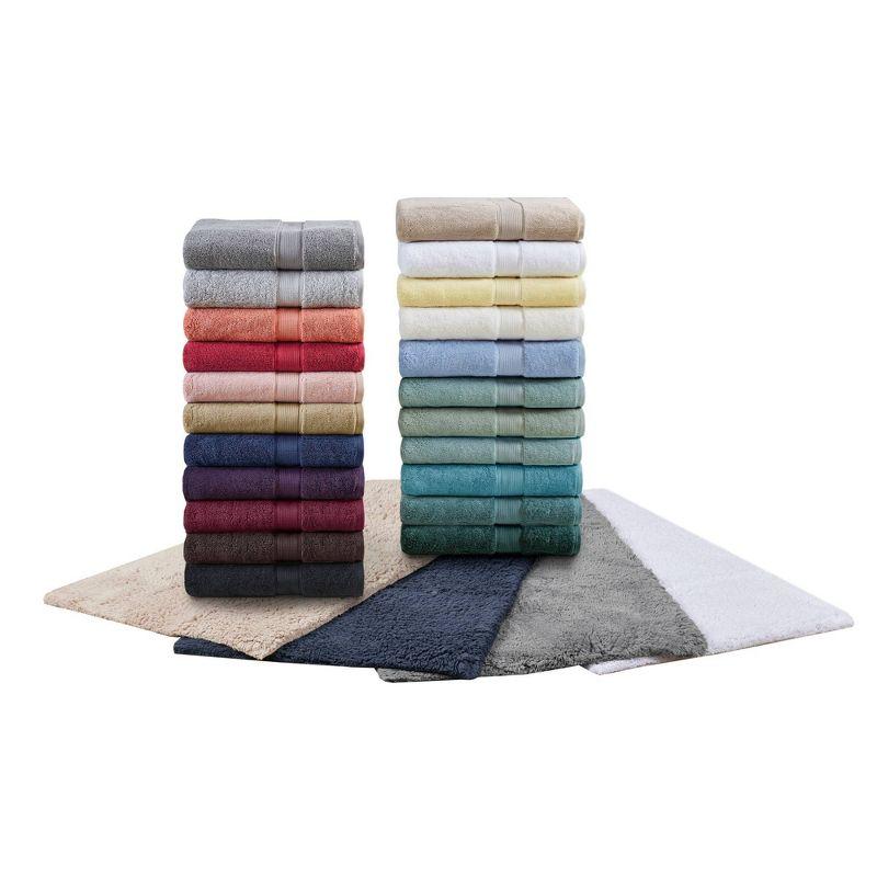 8pc Cotton Bath Towel Set Brown: Madison Park, Heavyweight Terry, OEKO-TEX Certified