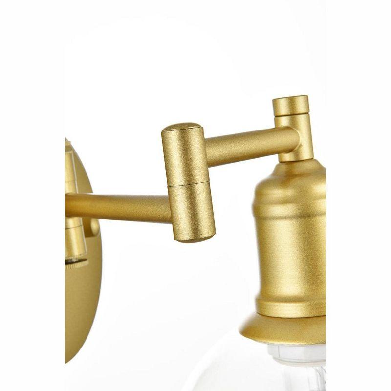 Elegant Lighting Davian 1 light Chrome and Clear swing arm wall sconce
