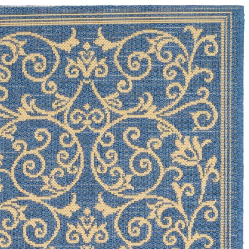 Courtyard CY2098 Power Loomed Indoor and Outdoor Area Rug - Blue/Natural - 6'7"x9'6" - Safavieh