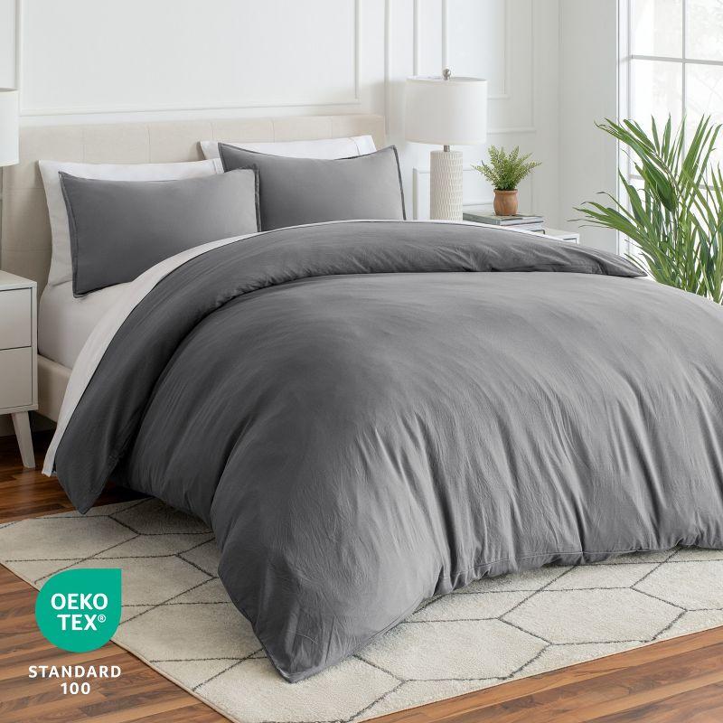 Bare Home Washed Microfiber Duvet Cover Set