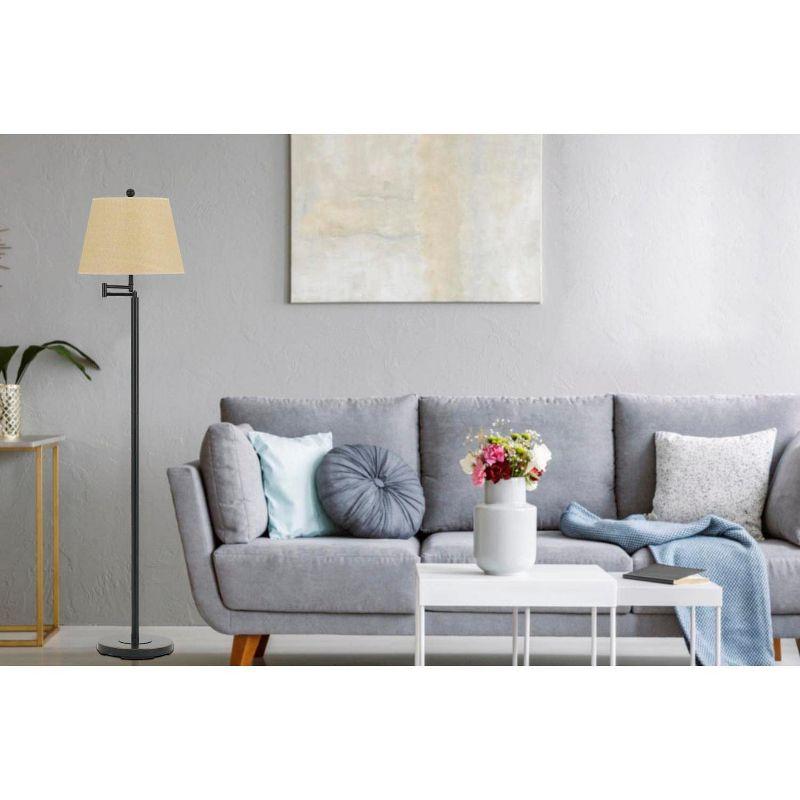 Cal Lighting 150W 3Way Andros Metal Swing Arm Fl