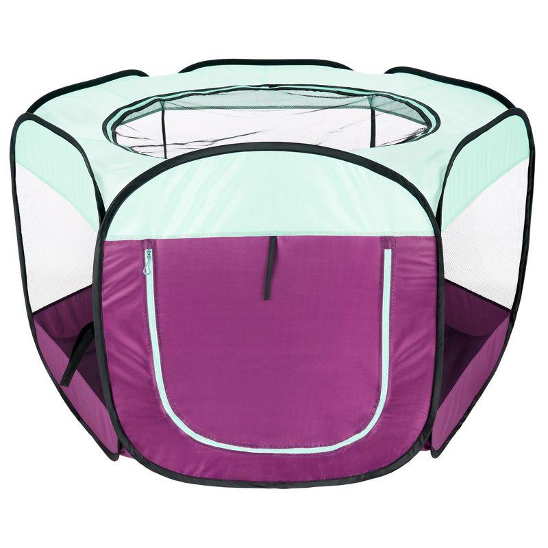 6 Panel Mesh Pet Playpen With Door