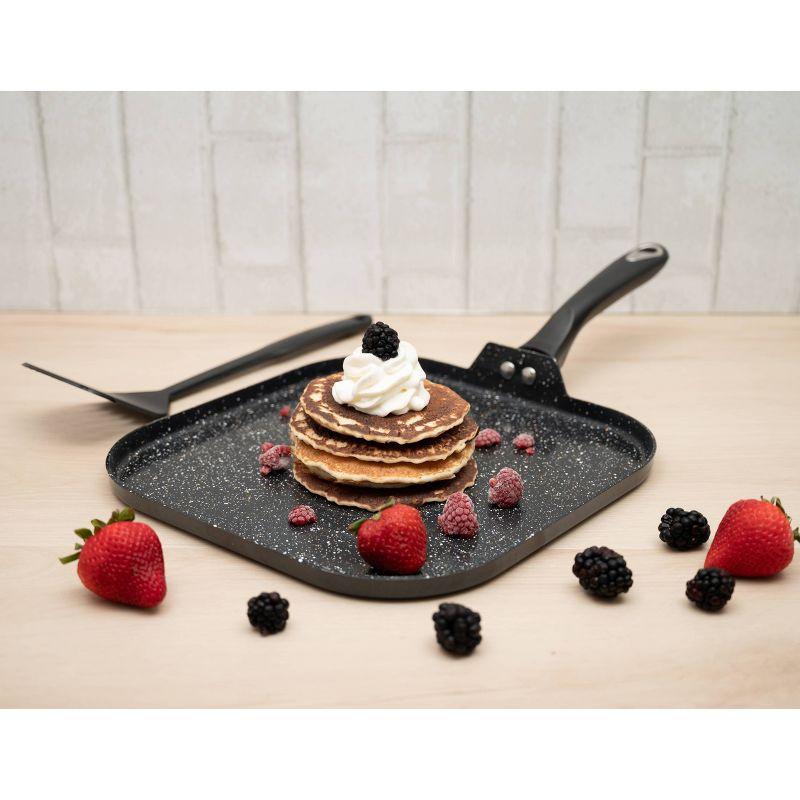 IMUSA 11" Ceramic Bistro Square Griddle Black: Pancake & Tortilla Stovetop Griddle, Aluminum, Hand Wash