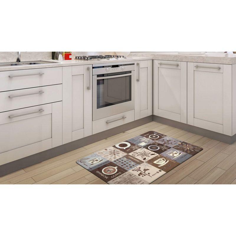 World Rug Gallery Coffee Kitchen Anti Fatigue Standing Mat - Brown 18"x30"